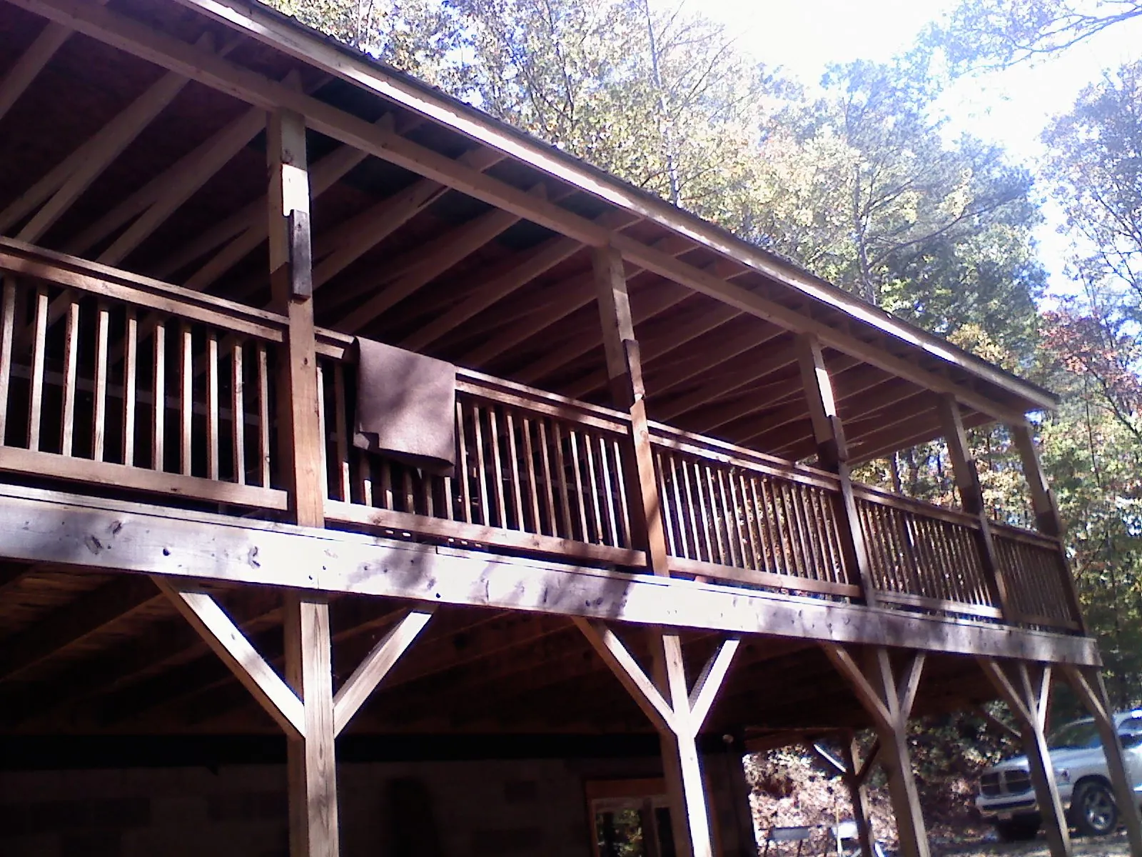 Timber framing under a new elevated porch and deck — Roof Leak Repair in Saint Matthews by Roofing Brothers